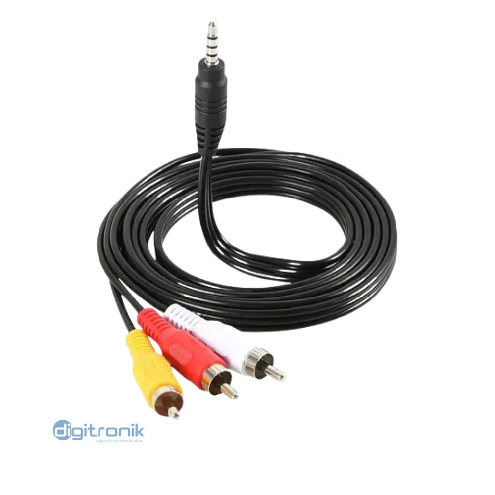 CABLE AUDIO VIDEO 3RCA X 1 PLUG 3.5 STEREO PE-5295