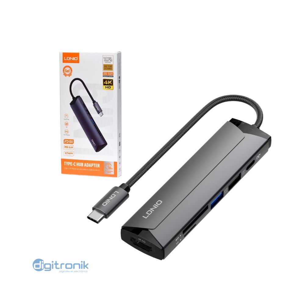 HUB USB C 6 IN 1 LDNIO DS-56H