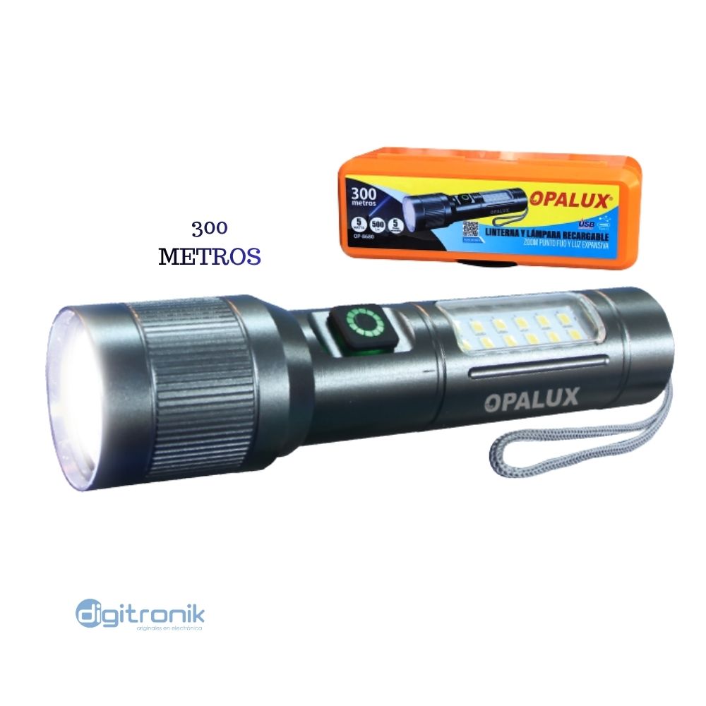 LINTERNA 5W OPALUX 500LM CON ZOOM OP-8680