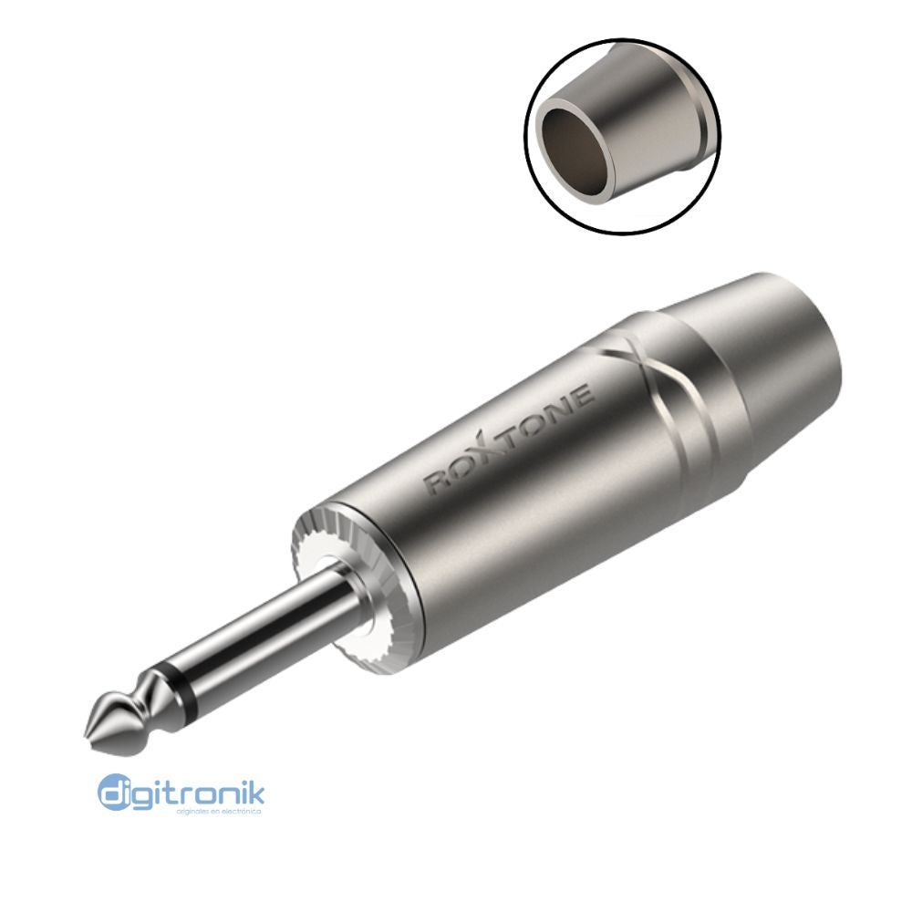 CONECTOR PLUG JUMBO MONO 6.3MM NIQEL SATINADO ROXTONE RJ2PX-NN