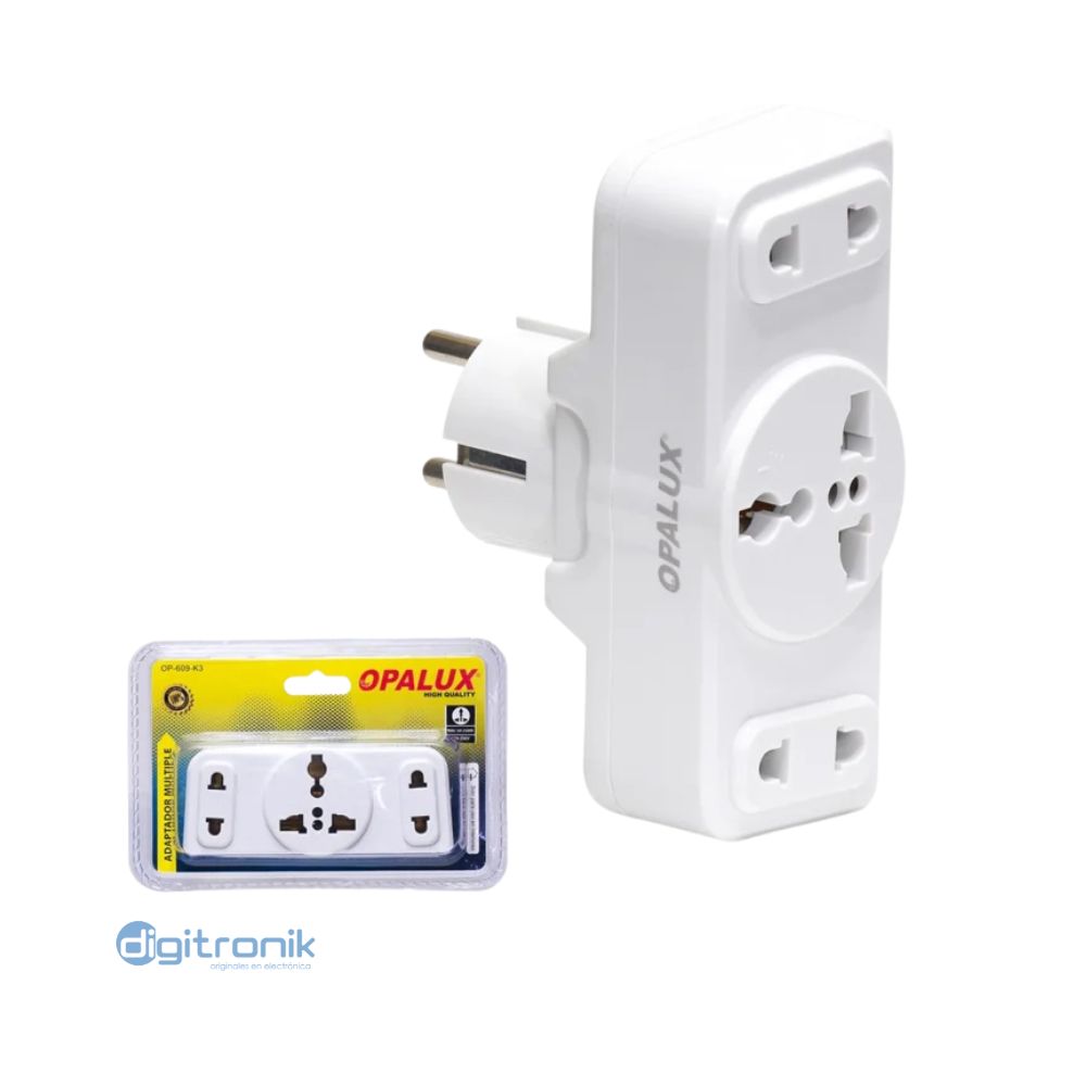 ADAPTADOR SCHUKO A 2 TOMA UNIVERSAL 1 TOMA MULTIPLE OPALUX OP-609-K3