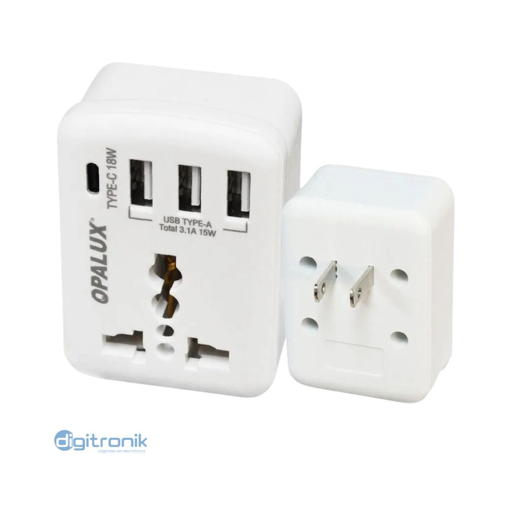 ADAPTADOR ESPIGA PLANA A TOMA MULTIPLE OPALUX 3 ENTRADAS OP-225A