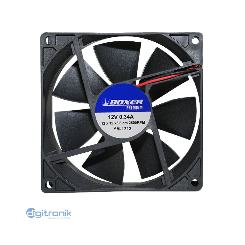 VENTILADOR 12X12X3.8CM 12V 0.20A 2300RPM 7 ASPAS BOXER YM-1212