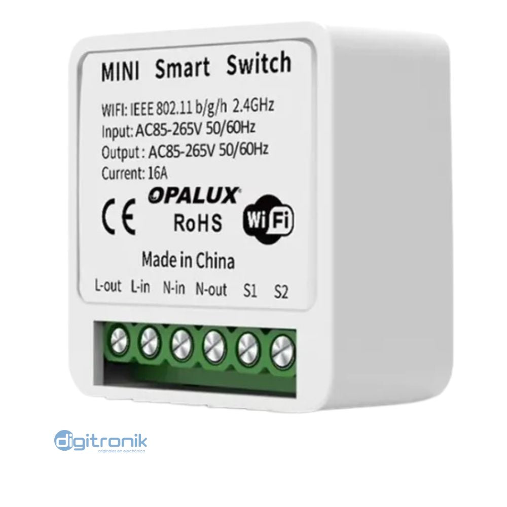 INTERRUPTOR INTELIGENTE WIFI OPALUX AC85-265V 16A OP-SMR4