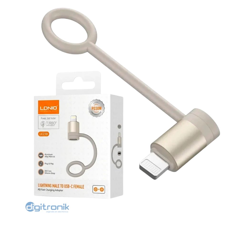 ADAPTADOR USB LIGHTNING A USB-C 65W LDNIO LC270