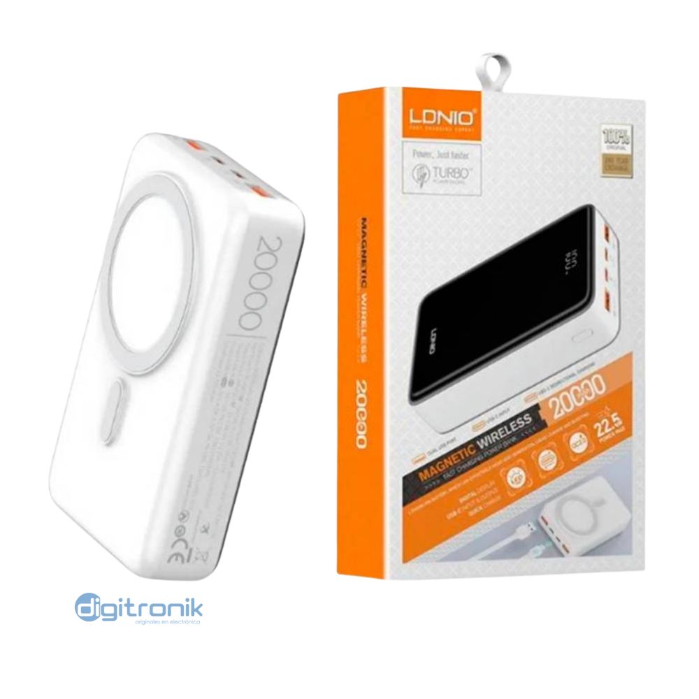 POWER BANK CARGA INALAMBRICA 20000MAH LDNIO 20000MAH PQ18
