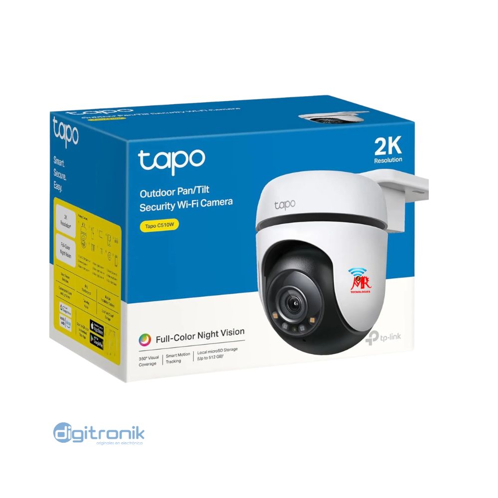 TP-LINK CAMARA WIFI EXTERIORES 360° VISION NOCTURNA TODO COLOR 2K(3MP)IP65 TAPO C510W