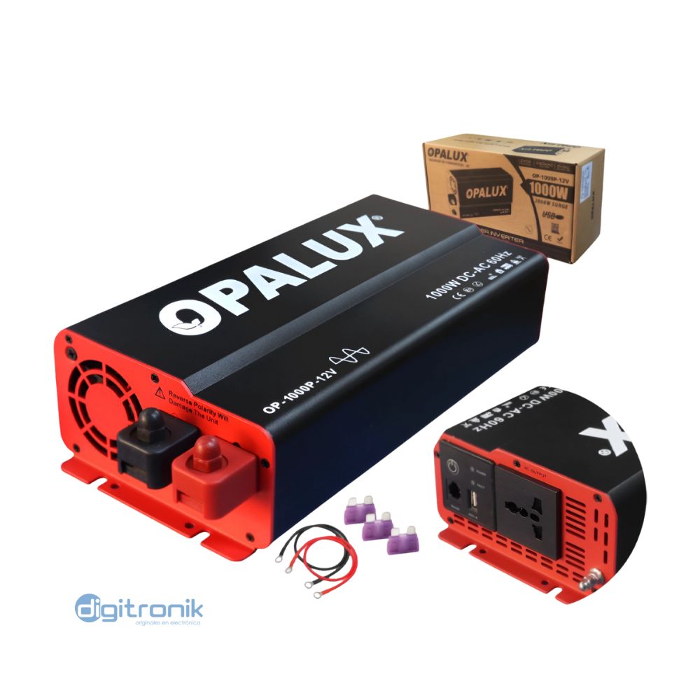 INVERSOR ONDA SENOIDAL PURA 1000W 12VDC - 220VAC OPALUX OP-HT1000P-12V