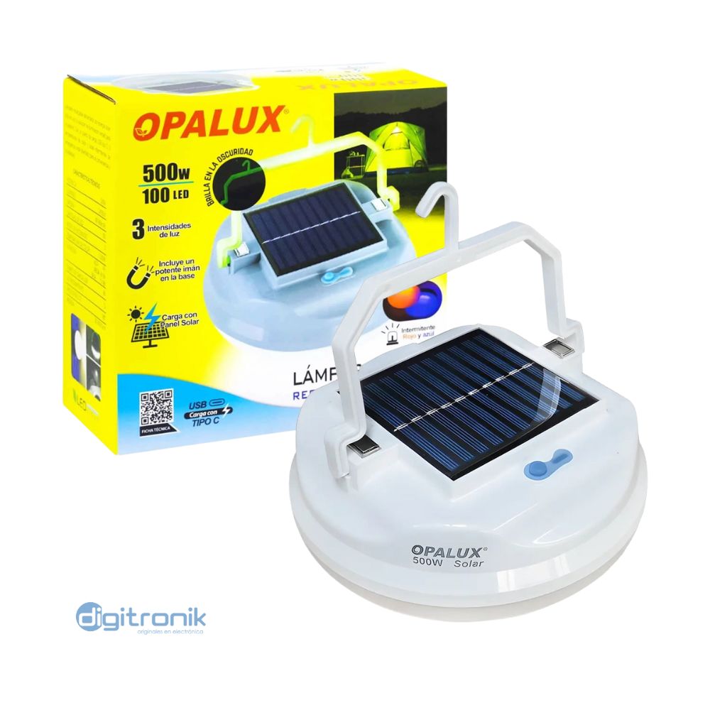 LÁMPARA PORTATIL RECARGABLE 500W OPALUX COLOR GRIS OP-FD500W