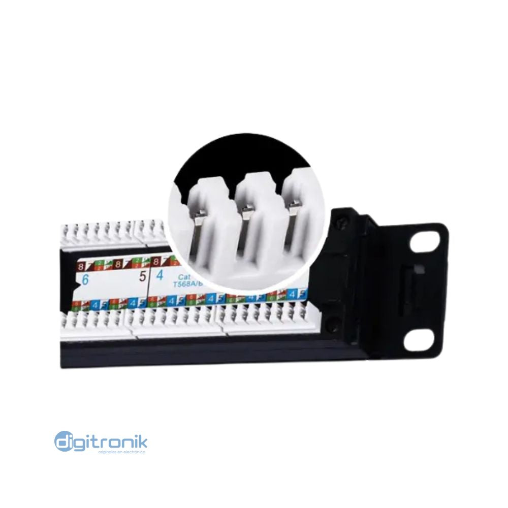 DIXON PATCH PANEL CAT.6 DE PUERTOS TIPO 110 P48T-K11-C6C/BK