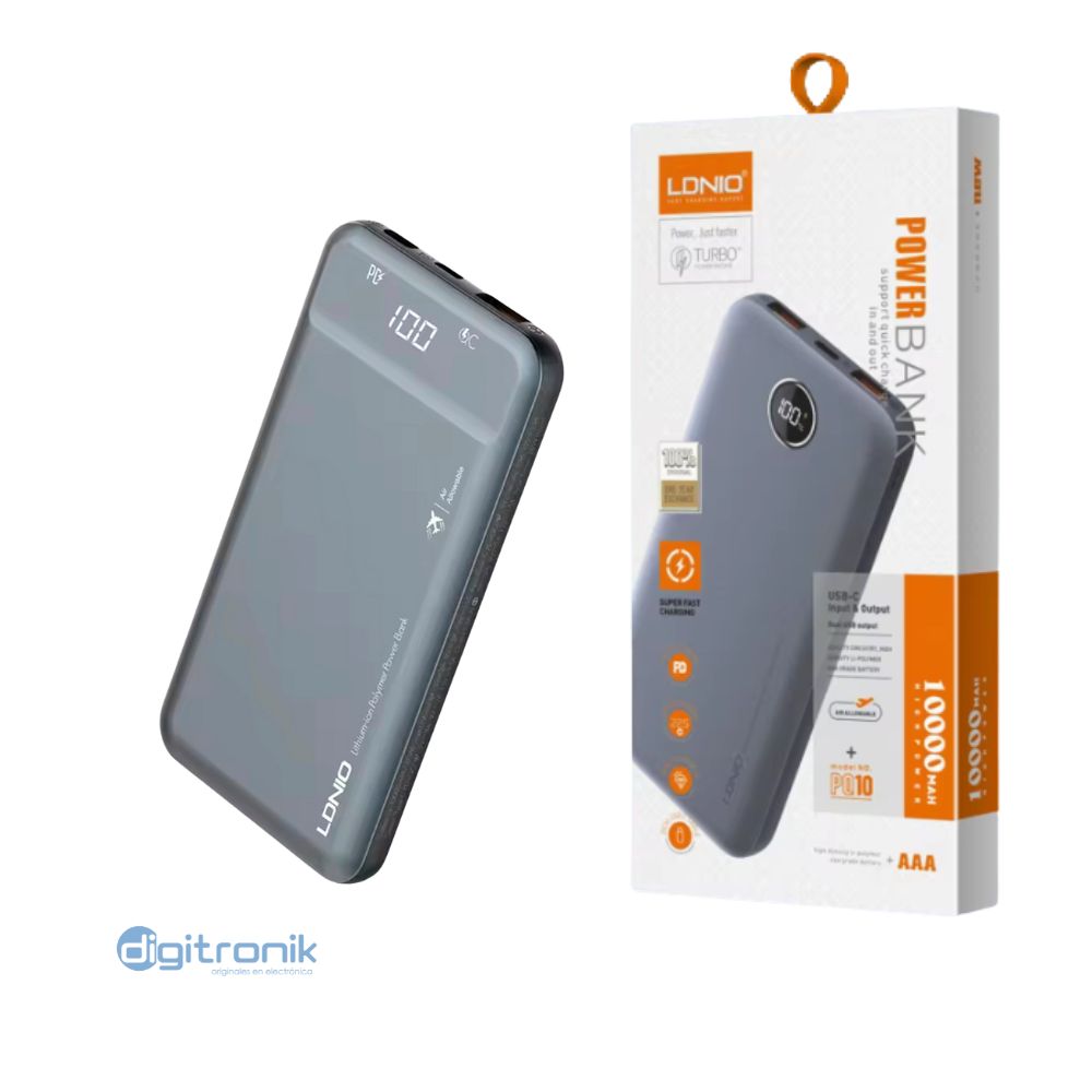 POWER BANK PD QC3.0 22.5W 10000MAH LDNIO PQ10