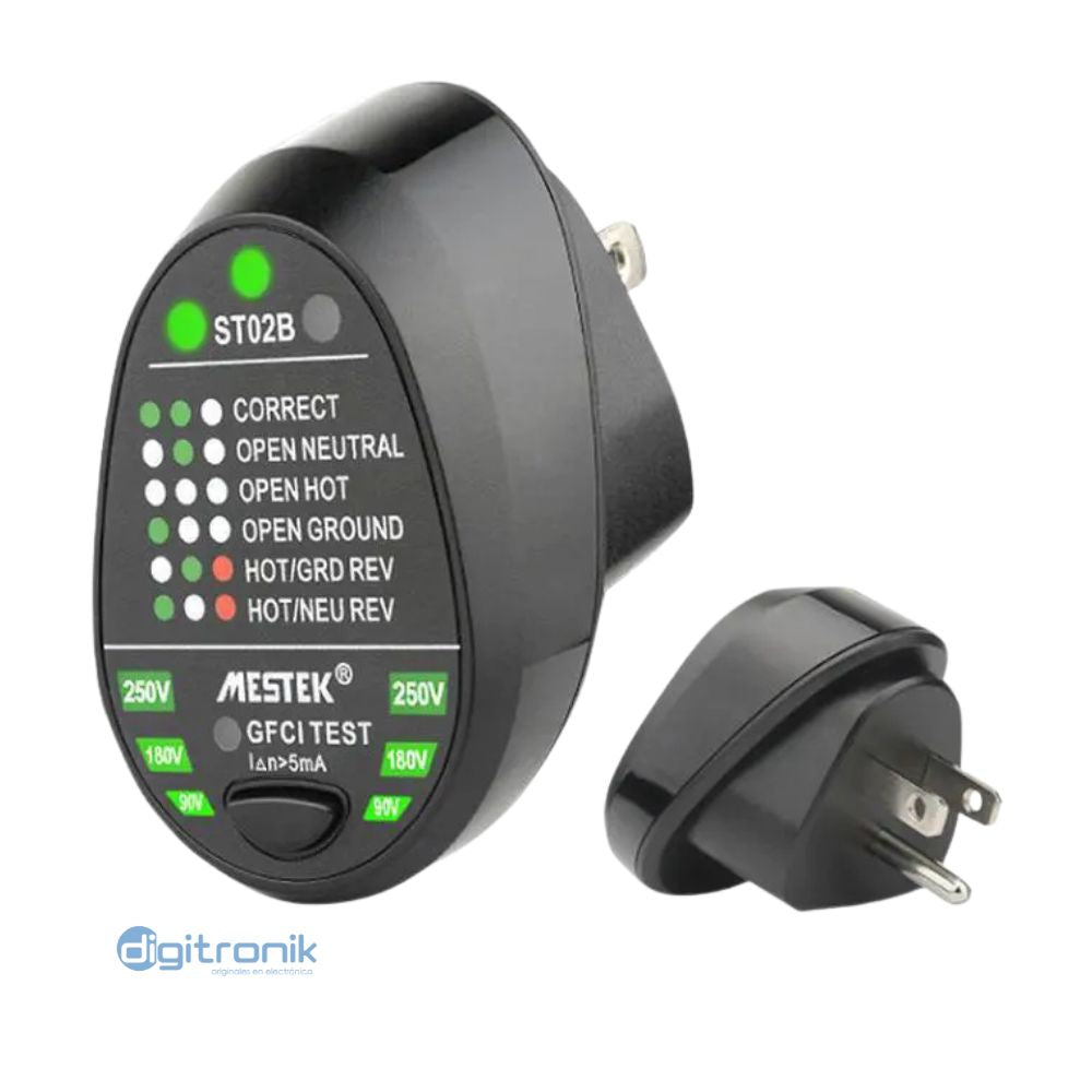 SOCKET DETECTOR TESTER DE TIERRA Y FASE MESTEK ST02B