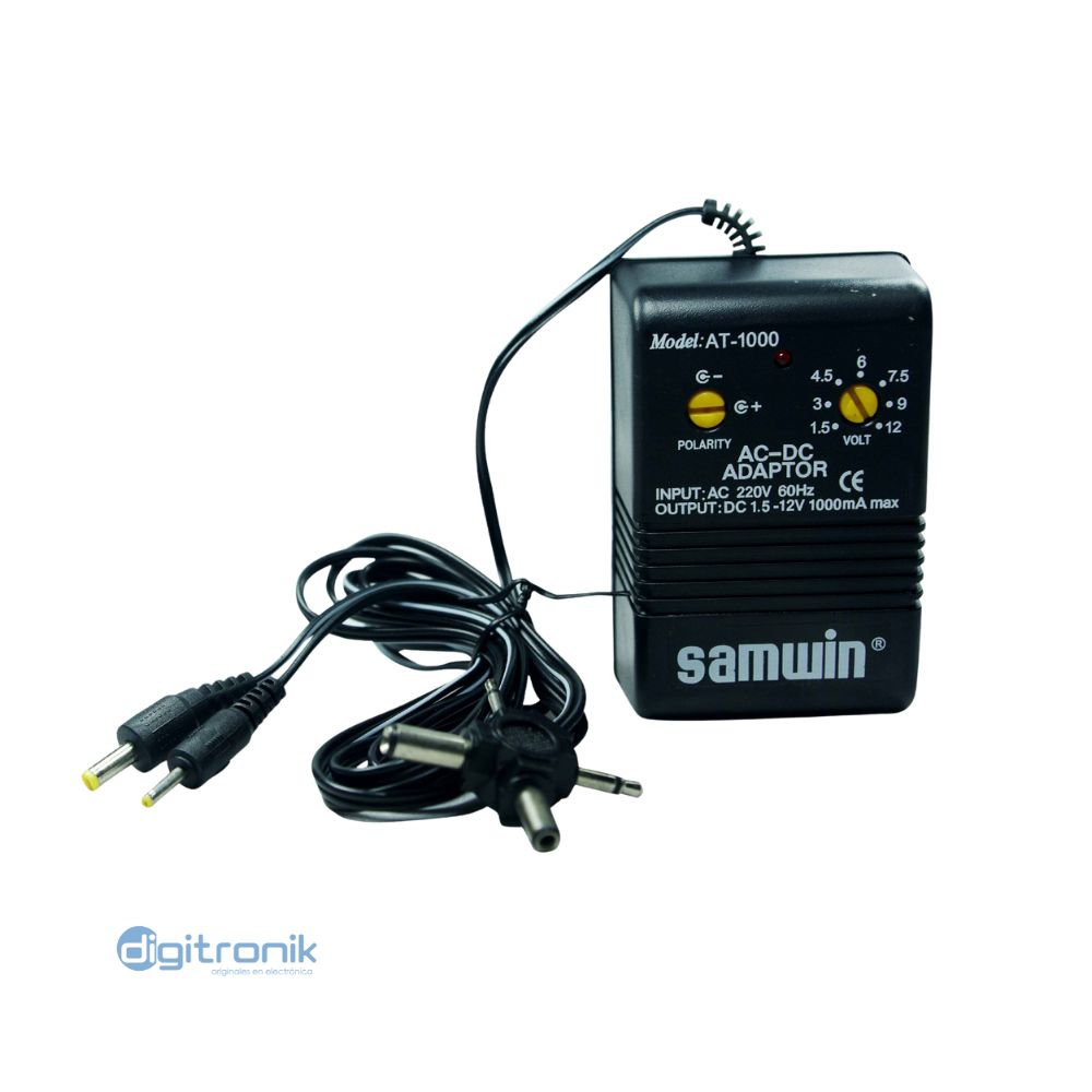 ADAPTADOR 220V A 1.5V-12VDC 1000MA SAMWIN AT-1000