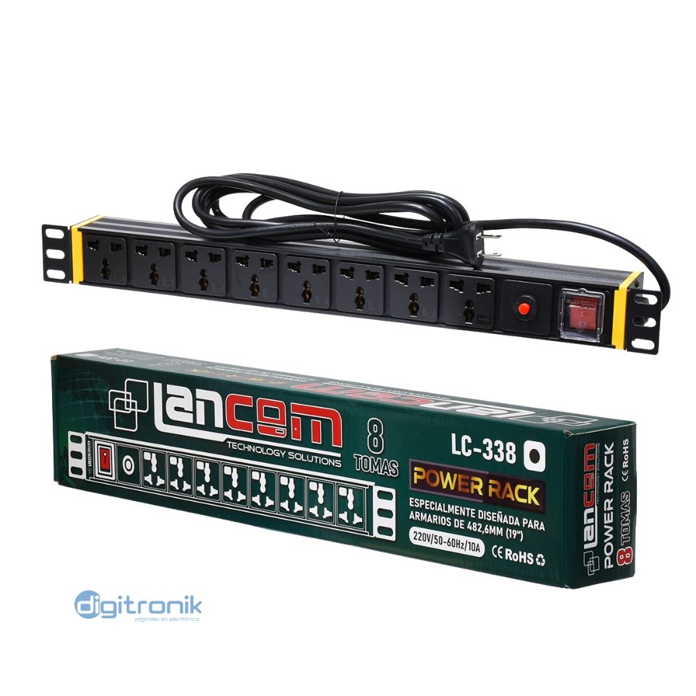 POWER RACK (PDU) 8 TOMAS CONECCION 220V/50-60HZ 10A ZZ-LC-338 LANCOM