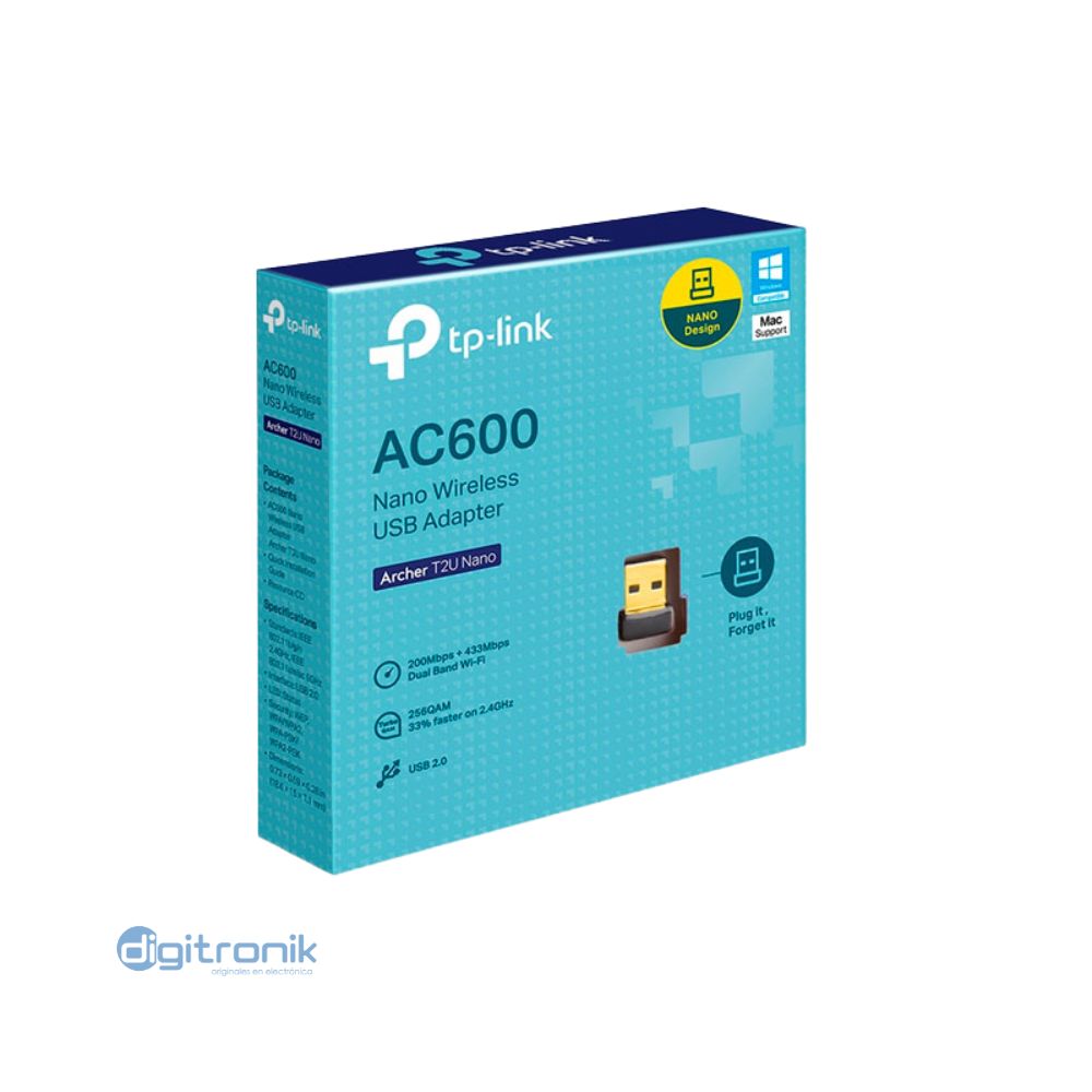 TP-LINK ADAPTADOR USB AC600 NANO WI-FI BLUETOOTH 4.2 ARCHER T2UB NANO