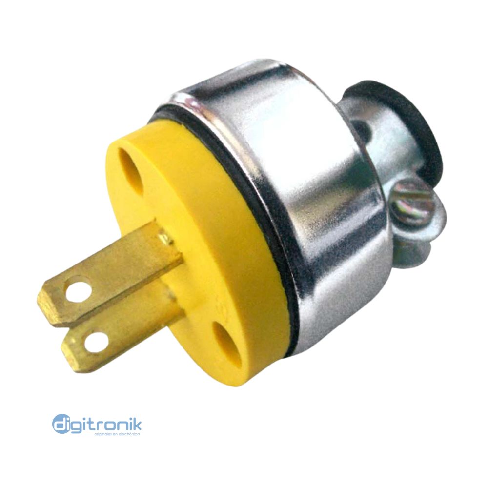 ENCHUFE T/LEVIN 15AMP ESPIGA PLANA C/CUBIERTA MET. 50101