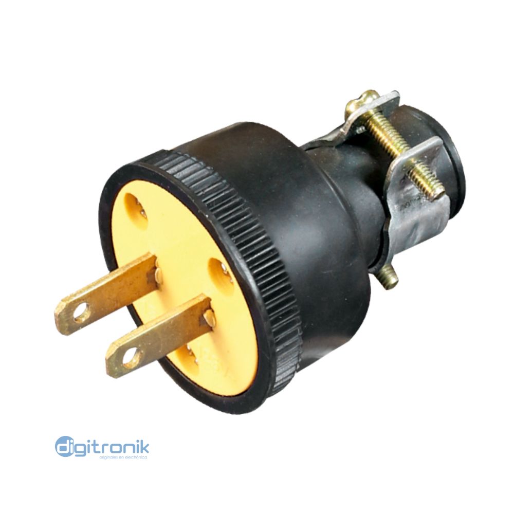 ENCHUFE OPALUX 15AMP ESPIGA PLANA NEGRO C/PVC 50111