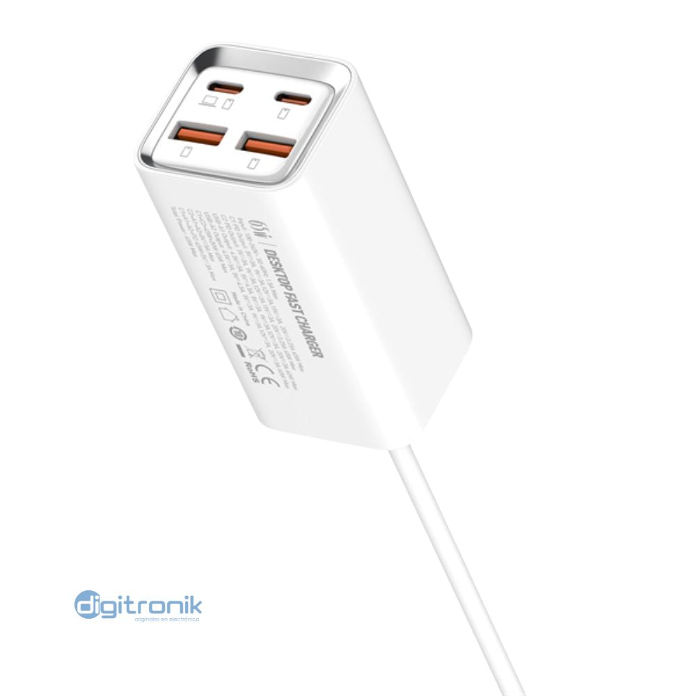 ADAPTADOR CARGA RAPIDA 65W LDNIO A4610C
