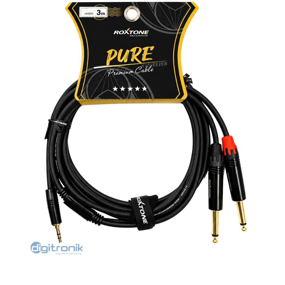 CABLE PLUG 3.5MM A 2 PLUG 6.3MM ROXTONE PACC280L3