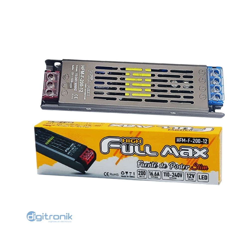 FUENTE DE ALIMENTACIÓN FULL MAX 200W-12V 16.6A ZZ-HFM-F-200-12