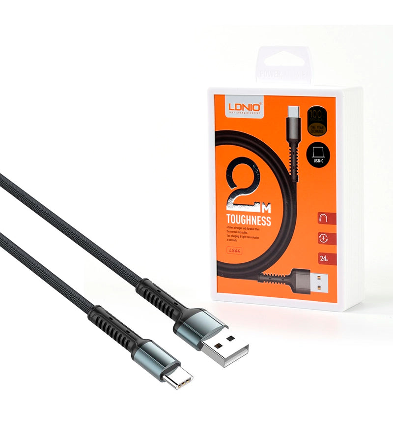Cable de datos y carga rápida 2.4A USB - C LDNIO 2M LS63