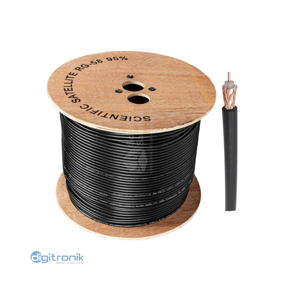 RG-59 kabel coax c/u mil 75ohm -haspel 100 mtr 6.2 mm zwart