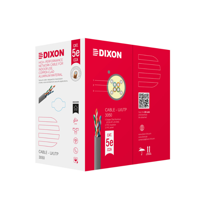 CABLE UTP DIXON CCA CAT.5E 4P X24WS 305M 3050