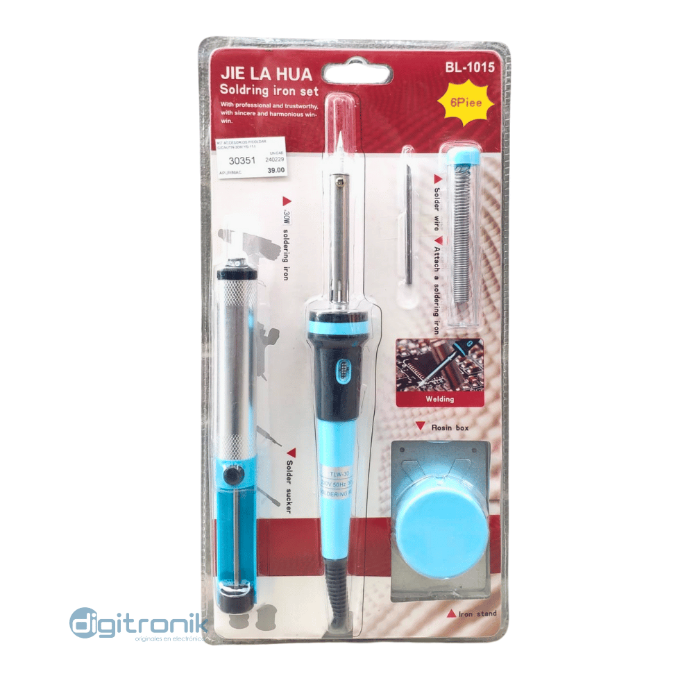 KIT ACCESORIOS PARA SOLDAR (CAUTIN 30W, ESTRACTOR, PASTA) YS-114