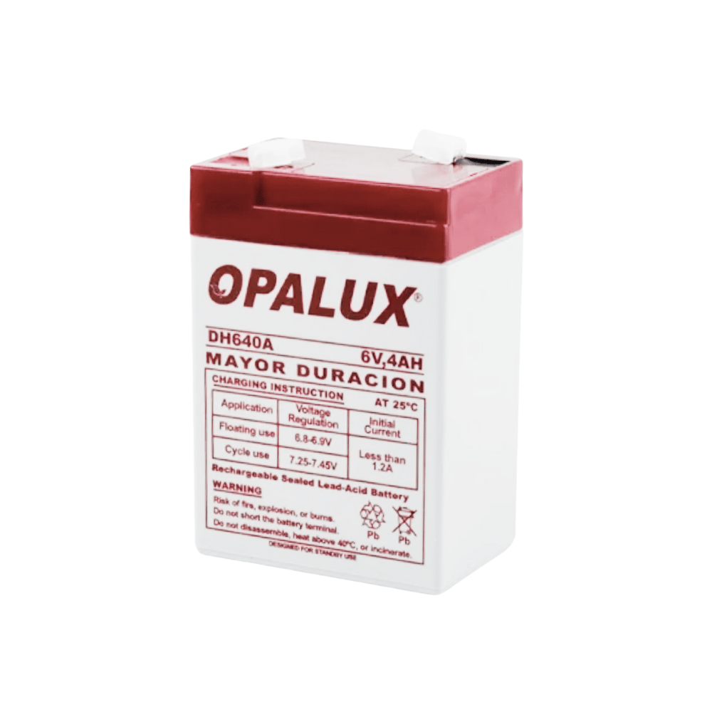 BATERIA SECA 6V 4AH OPALUX MAYOR DURACION DH-640A