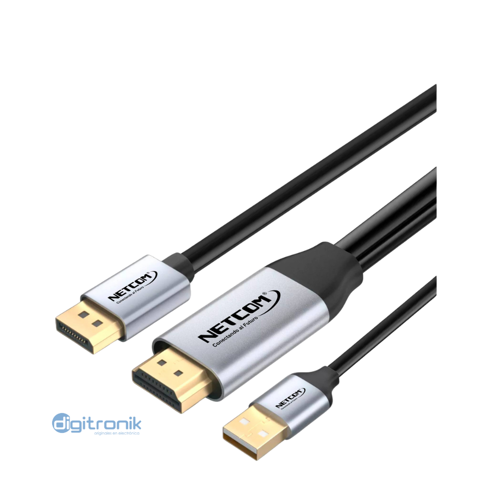CABLE ADAPTADOR HDMI TO DP DE 1.80MTS NETCOM PE-DP0196