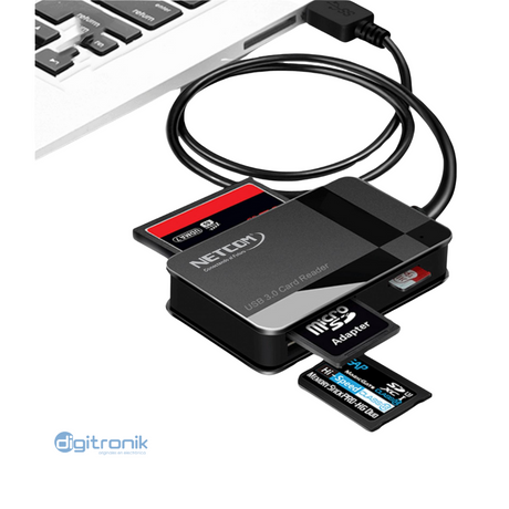LECTOR DE MEMORIAS UNIVERSAL USB 3.0 NETCOM PE-CR0035