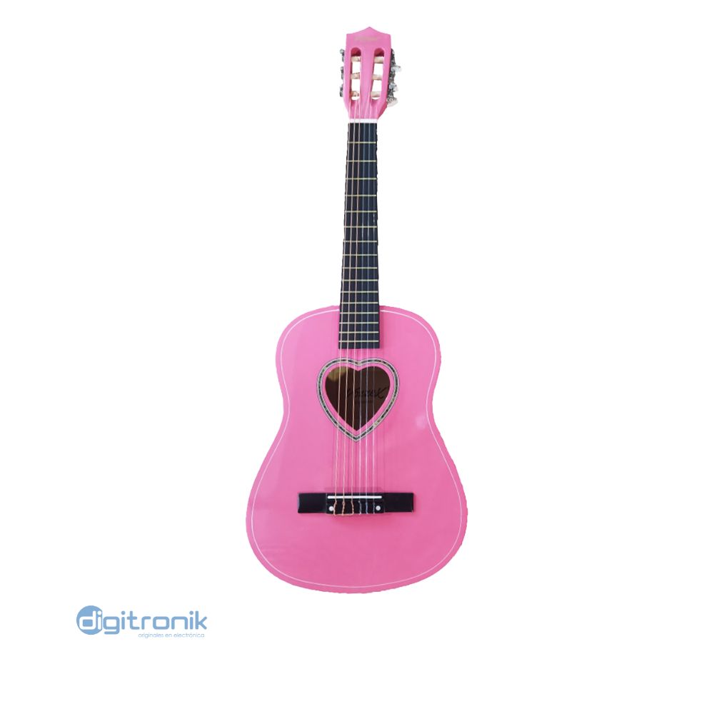 GUITARRA COLOR ROSADO PARA NIÑOS C/FUNDA 34" VOZZEX VZ-M5320PK