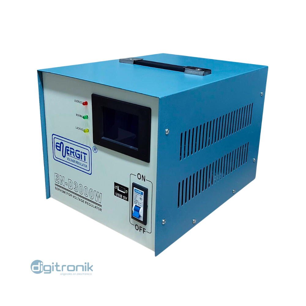 ESTABILIZADOR DE VOLTAJE SERVOMOTOR 3000W ENERGIT EN-D3000w