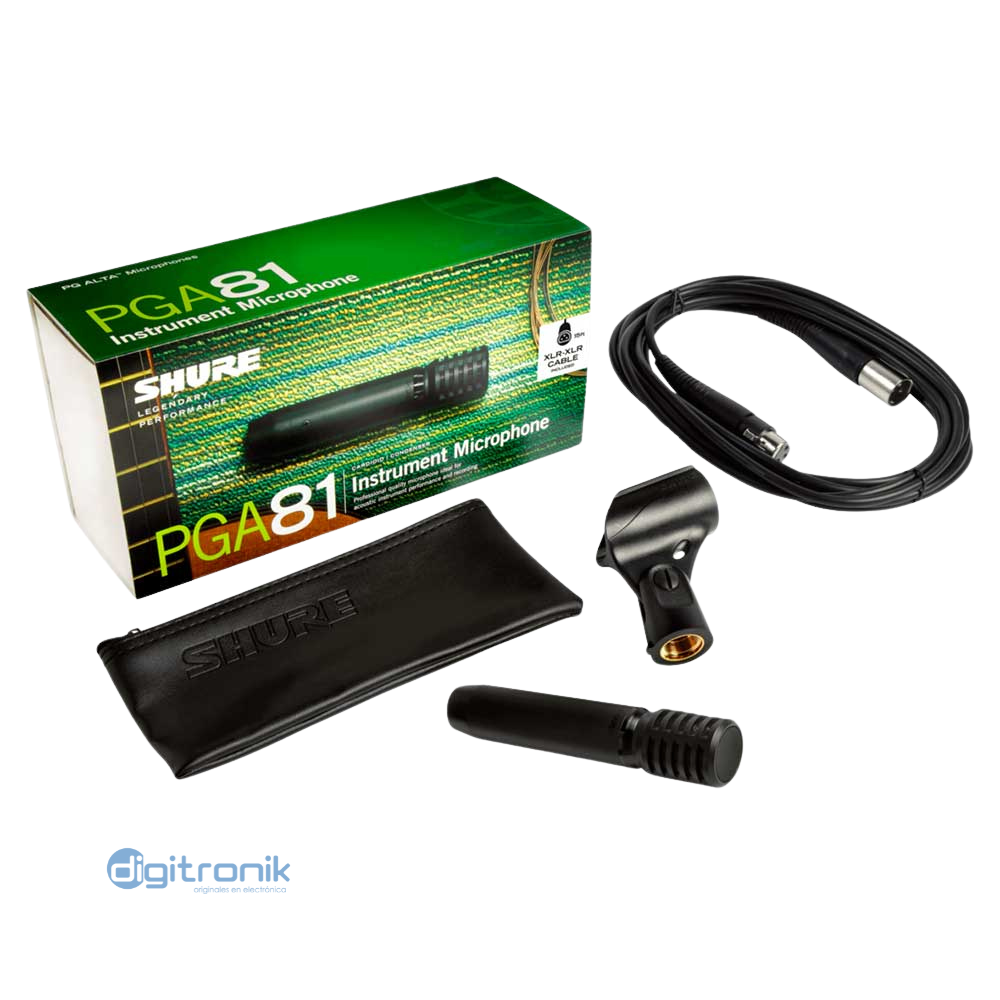 MICROFONO PARA INSTRUMENTOS DE CONDENSADOR CON CABLE XLR SHURE PGA81-XLR