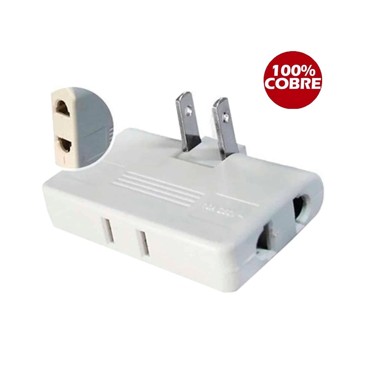 x ADAPTADOR TRIPLE ENCHUFE OPALUX GIRATORIO PLANO XD-608-FW