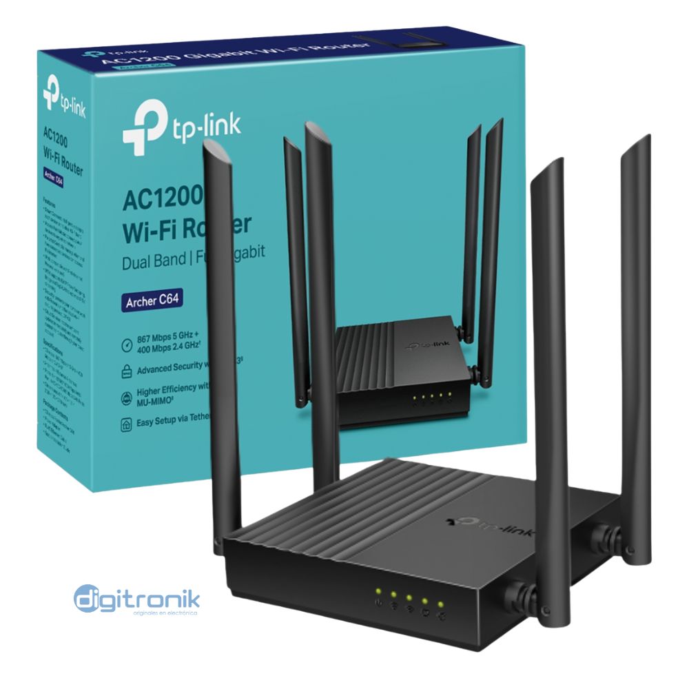 TP-LINK ARCHER C64AC1200 DUAL BAND WIFI ROUTER SPEED 400