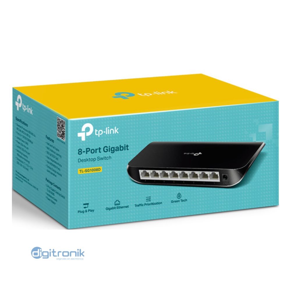 TP-LINK SWITCH 8 PUERTOS 10/100/1000 MBPS TL-SG1008D