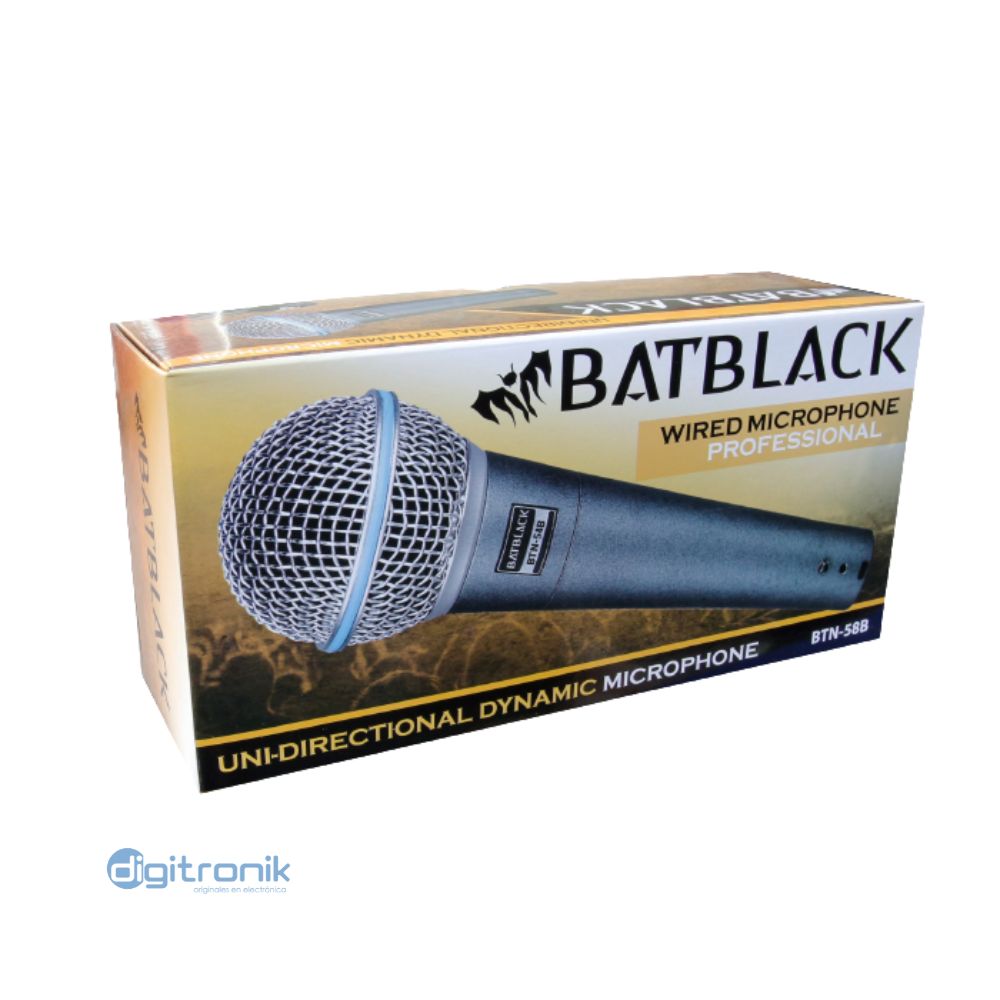 MICROFONO BATBLACK PROFESIONAL DINAMICO UNI BTN-58B