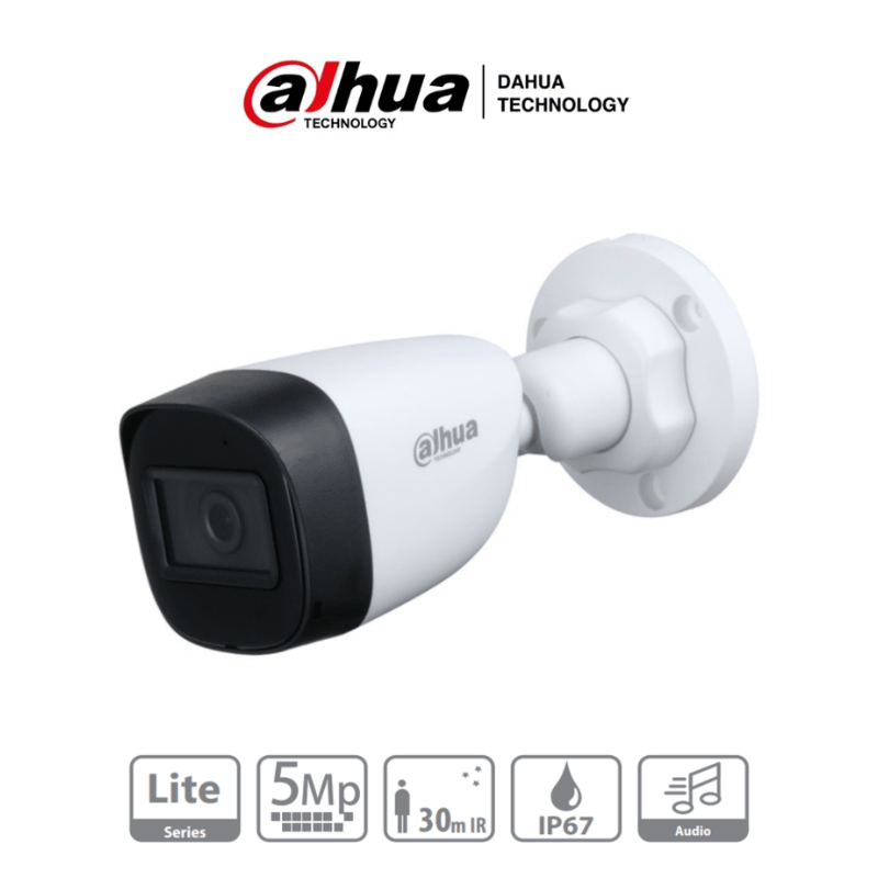CAMARA DAHUA DH-HAC-HFW1500CN-A HDCVI TUBO 5MP IR30 C/MICRO