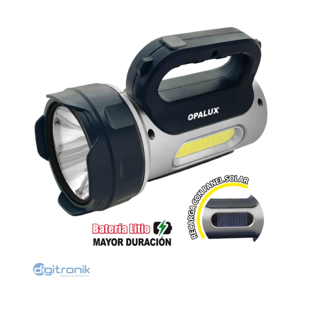 LINTERNA SOLAR MULTIFUNCION 10W "OPALUX" LAMPARA 3W OP-3077
