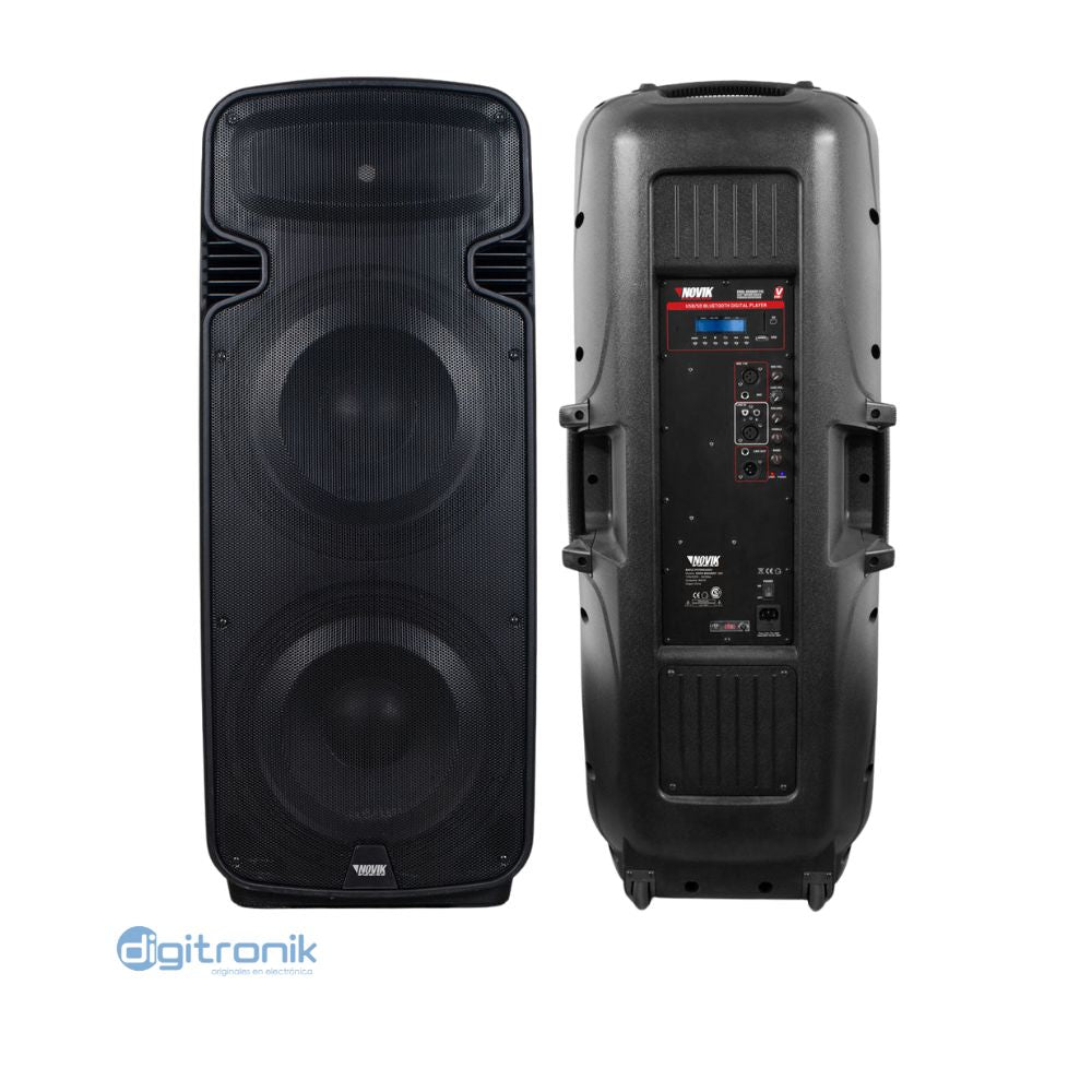 PARLANTE ACTIVO DE 2X15" CON BLUETOOTH MP3 NOVIK EVOD BRAVERY-215