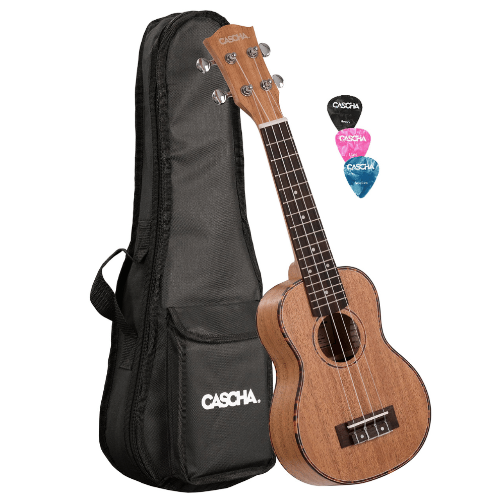 PACK UKELELE SOPRANO CASCHA CAOBA PREMIUM HH 2026