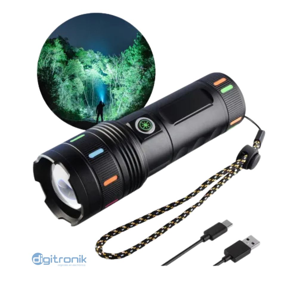 LINTERNA TACTICA 15W OPALUX 900LM 3X 18650 4500 MAH OP-1756