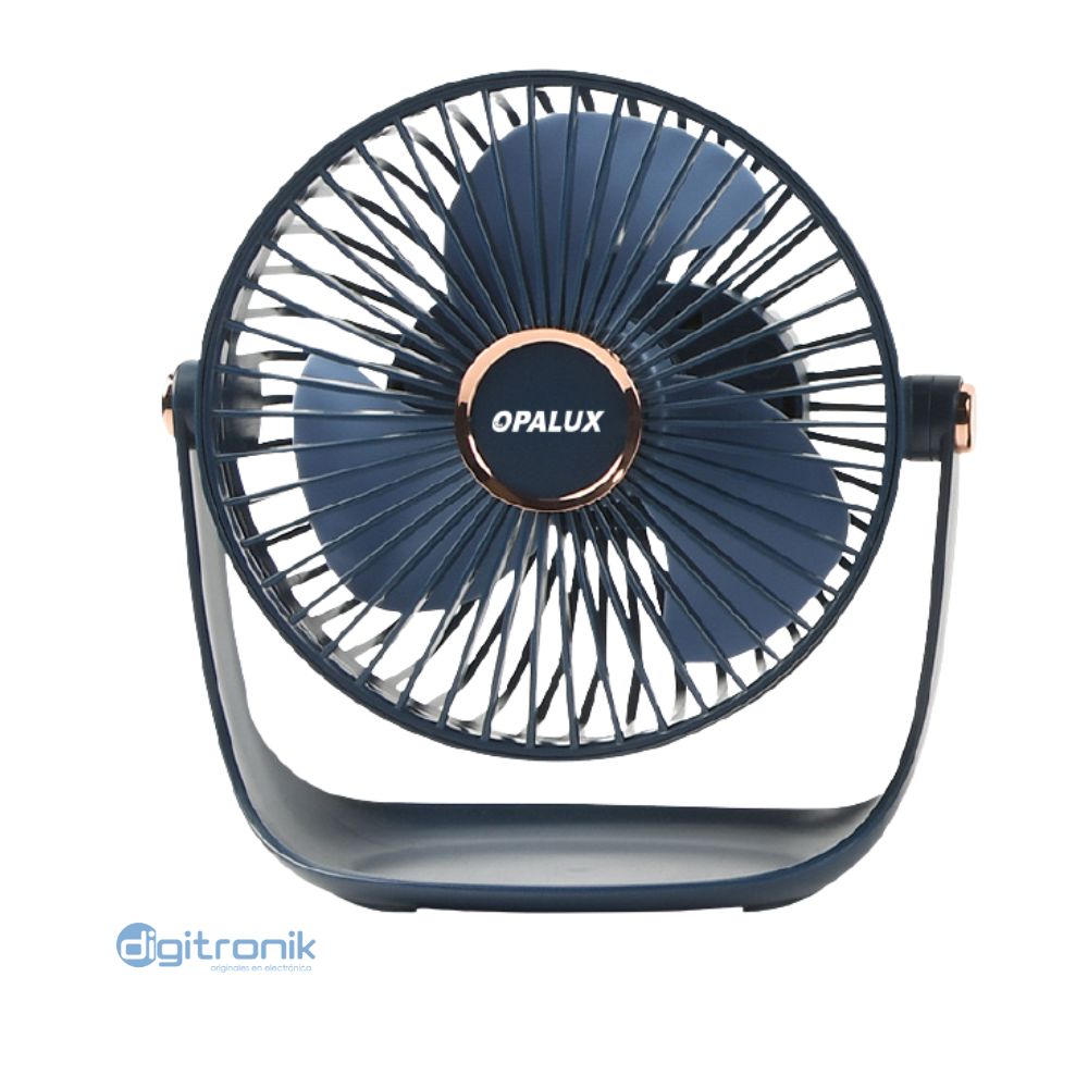VENTILADOR PORTATIL RECARGABLE OPALUX AZUL 5 VELOCIDADES OP-TF60-AZ