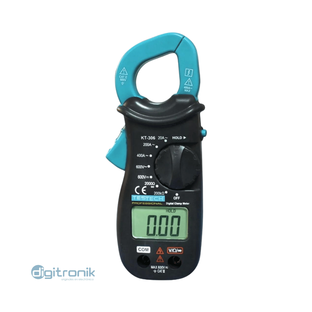 Mini Pinza Amperimetrica Testech KT-306 600V / AC 20-400A