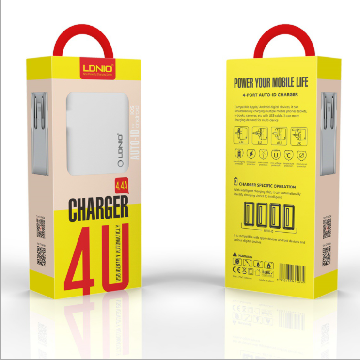 CARGADOR DE PARED 6 PUERTOS USB 4.4ALDNIO A4403