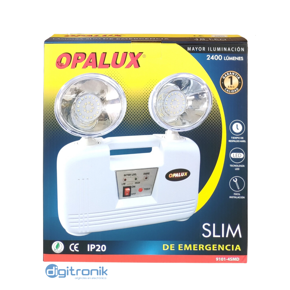 LAMPARA DE EMERGENCIA SLIM LED 48LED 2400LM 9101-4SMD OPALUX