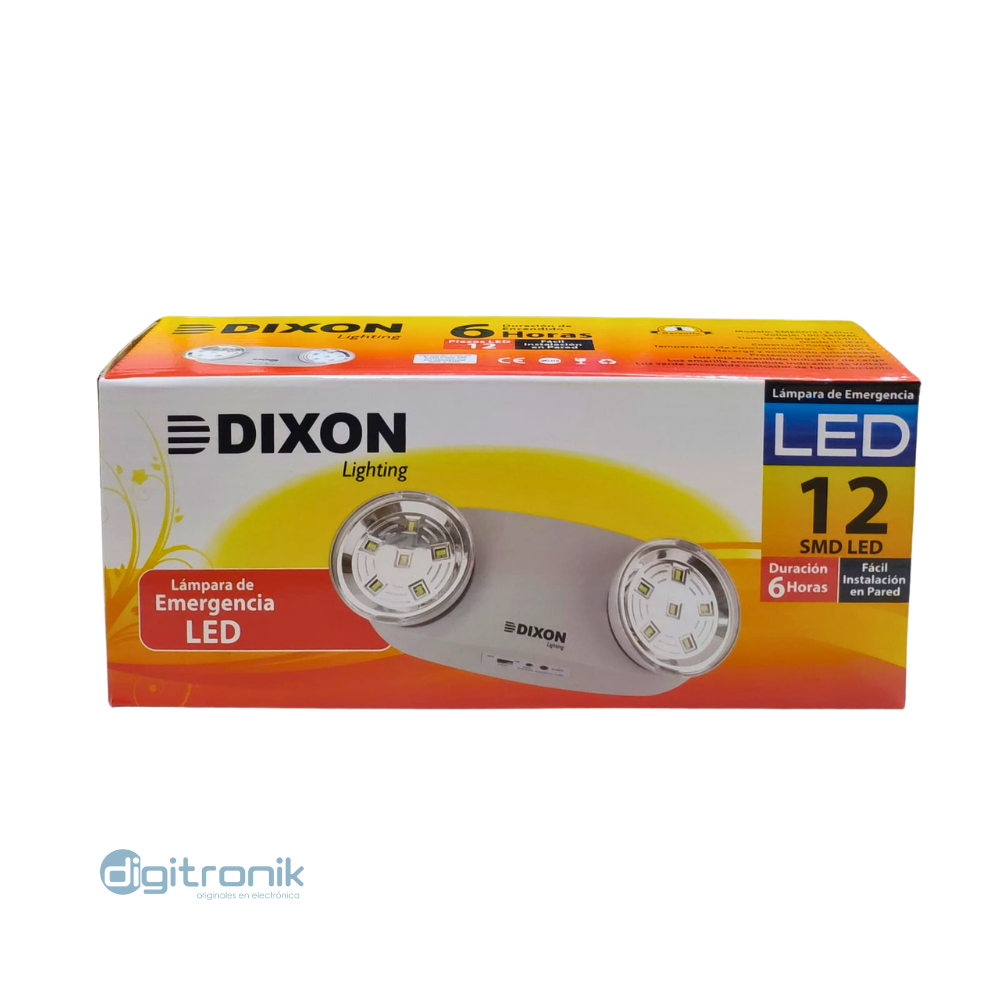 LAMPARA DE EMERGENCIA DIXON 12LED SMD 6HR EMERDIX12-6HRS