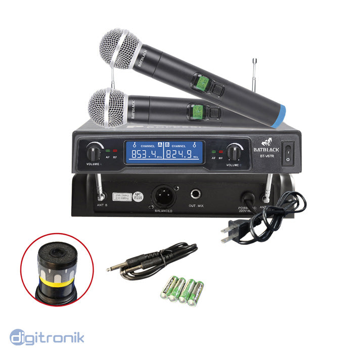 MICROFONO INALAMBRICO DOBLE BATBLACK VHF BT-V67R