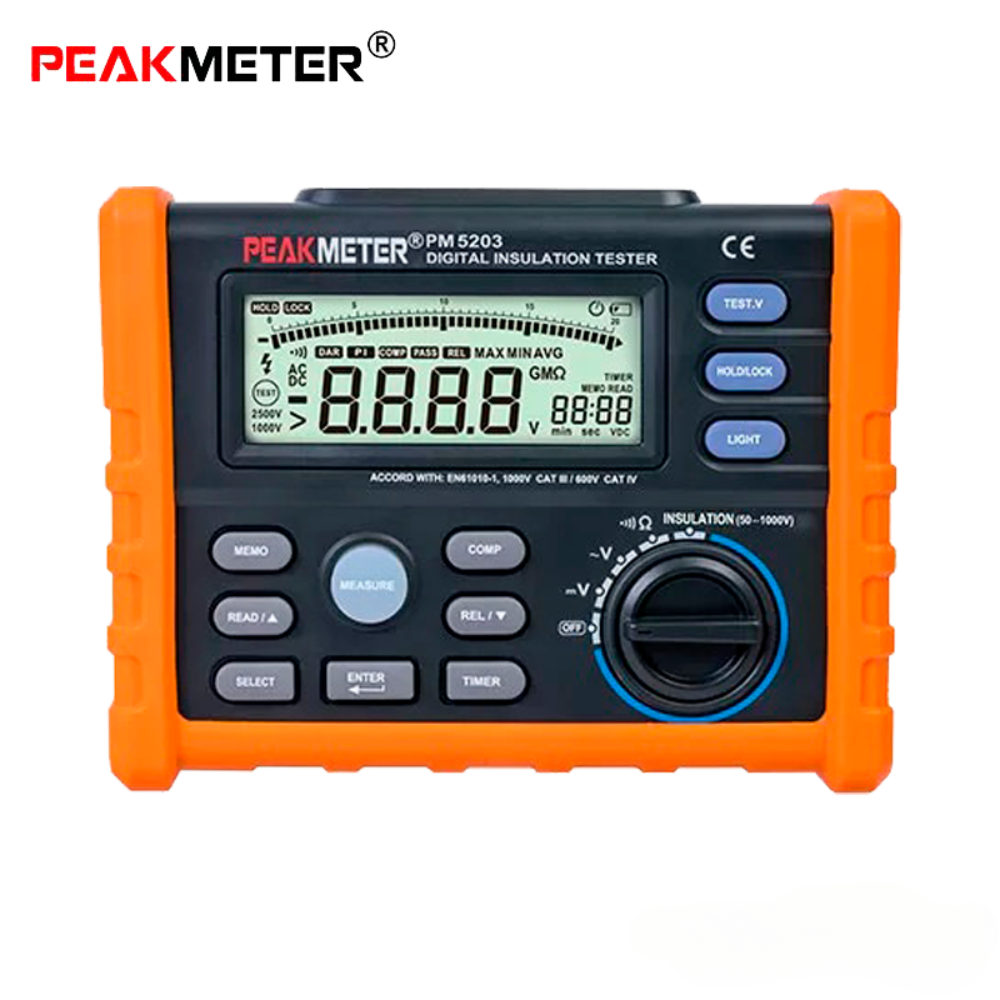 MEGOMETRO DIGITAL 50-1000V 10KOHM-10GOHM PEAKMETER MS5203